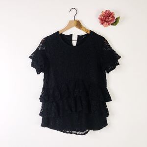 DU JOUR Knit Lace Top